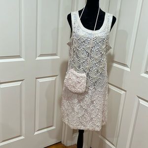 La Regale LTD., women’s, L, pink, sequin dress w / matching purse. Used.
